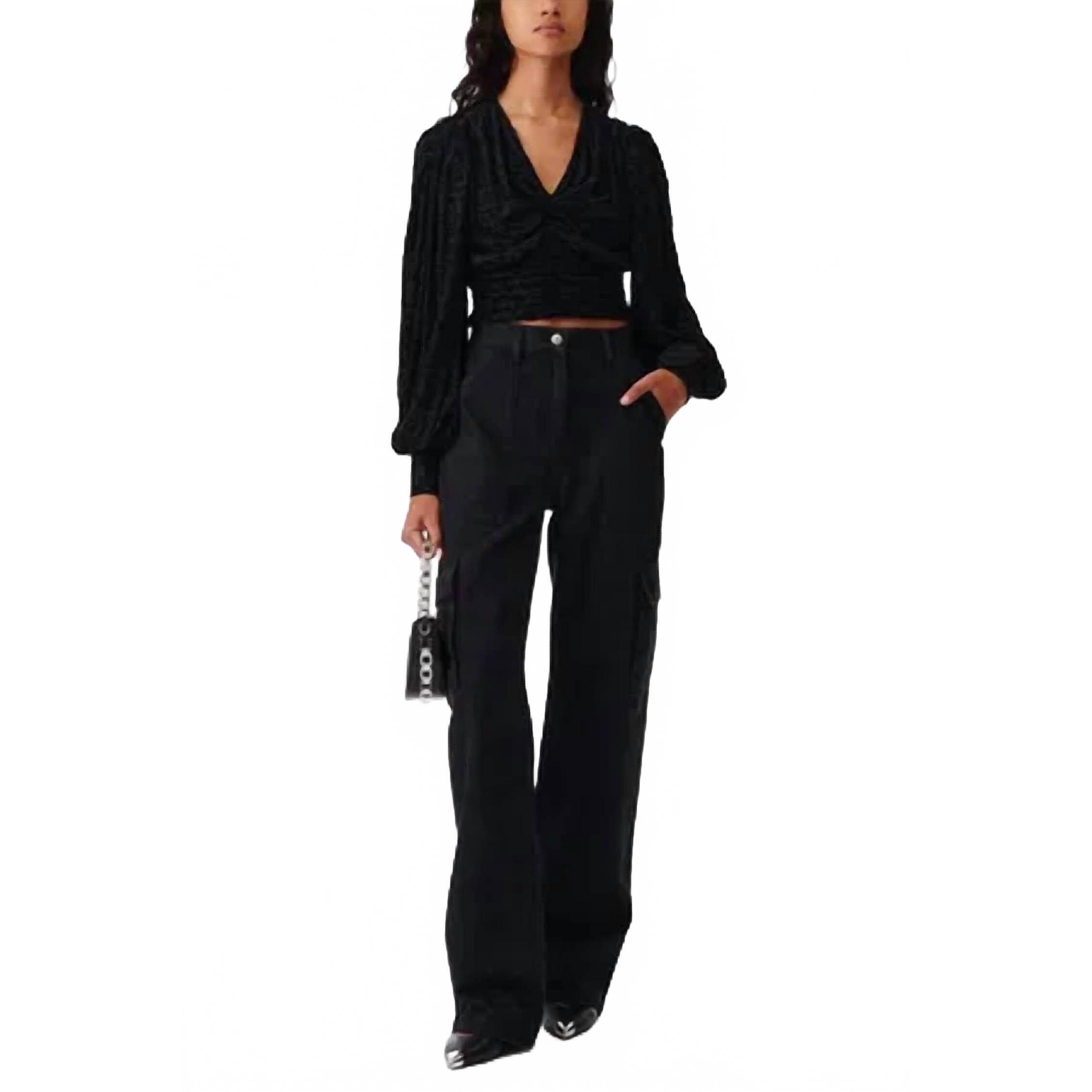 New Iro Mait Cargo Baggy Jeans In Black/Strass